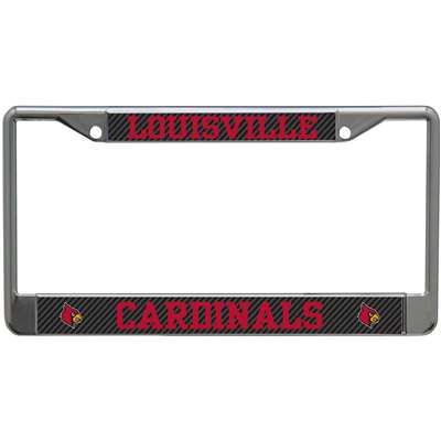 Louisville Cardinals Metal License Plate Frame - Carbon Fiber