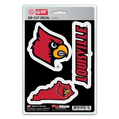 Louisville Cardinals Decals - 3 Pack