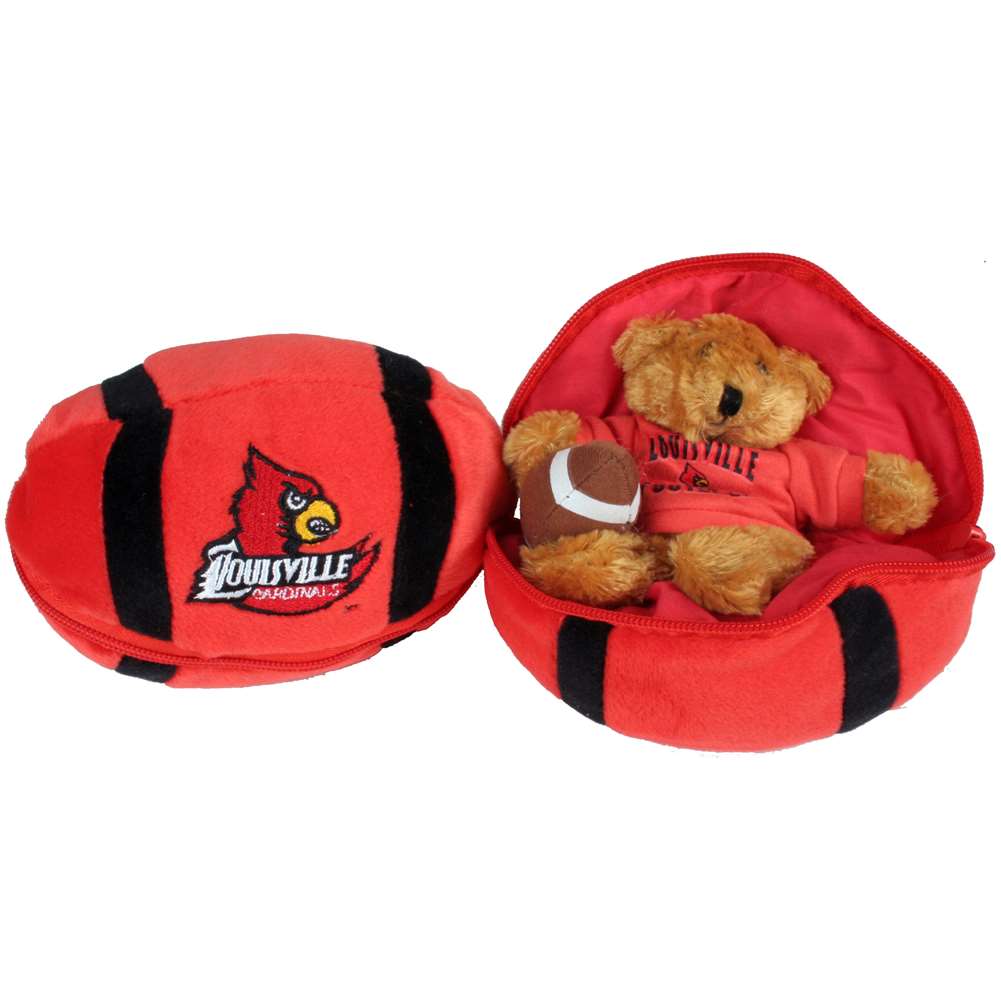 Louisville Cardinals Stuffed Bear in A Ball - Football