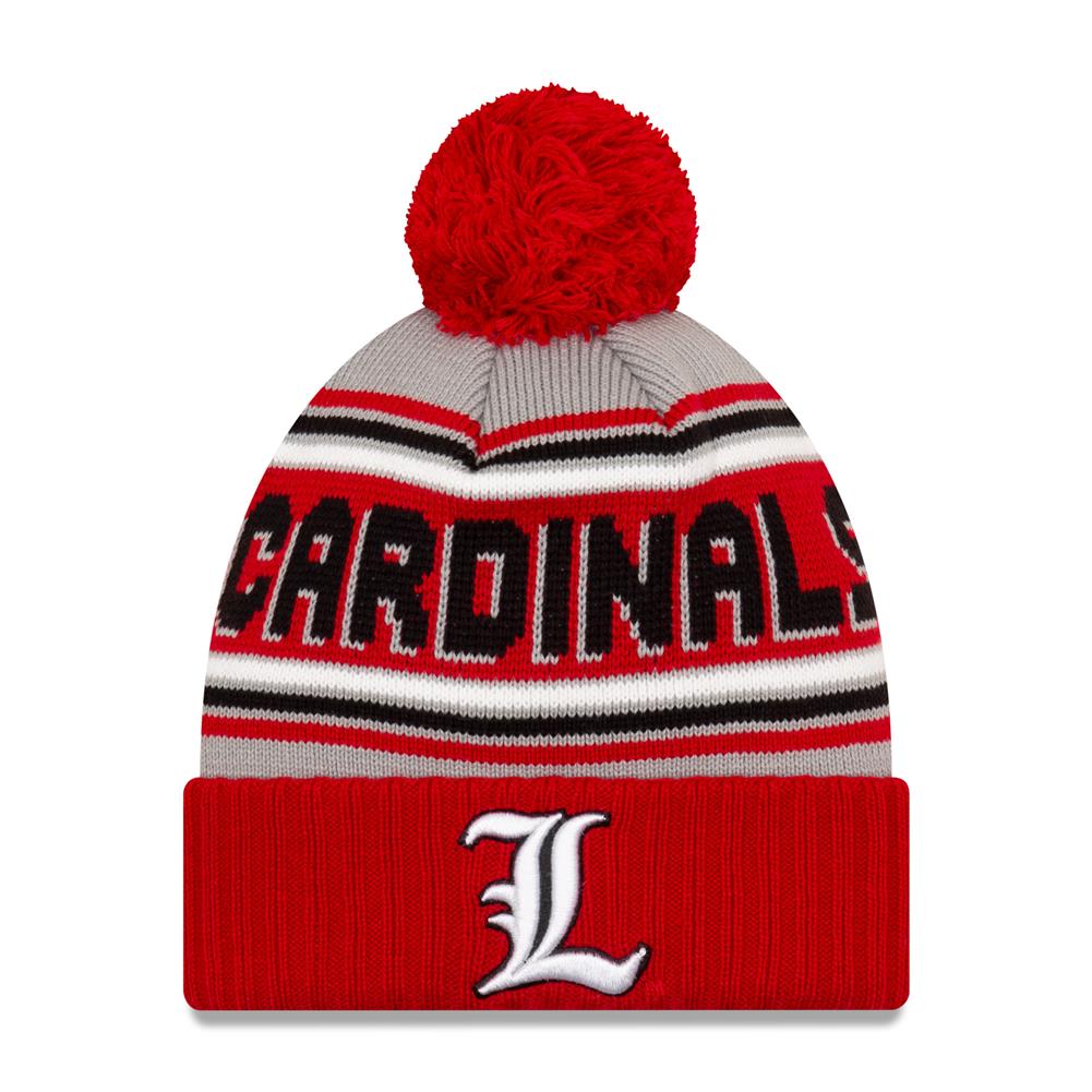 New Era Men's Louisville Cardinals Cardinal Red Cheer Knit Pom Beanie