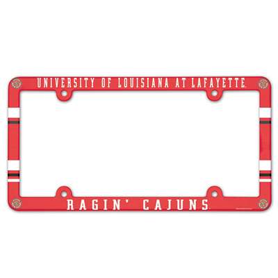 Louisiana Lafayette Ragin Cajuns Plastic License Plate Frame