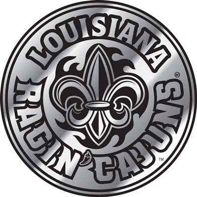Louisiana Lafayette Ragin Cajuns Chrome Plastic Auto Emblem