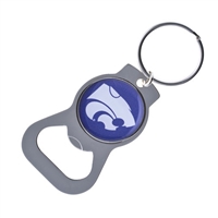 Kansas State Bottle Opener Keychain With Domed Acrylic Insert