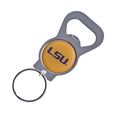 Lsu Bottle Opener Keychain With Domed Acrylic Insert