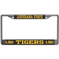 LSU Tigers Metal License Plate Frame - Carbon Fiber