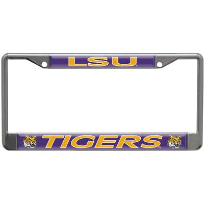 LSU Tigers Metal License Plate Frame w/Domed Acrylic