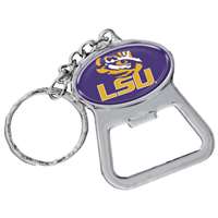LSU Tigers Metal Key Chain And Bottle Opener W/domed Insert