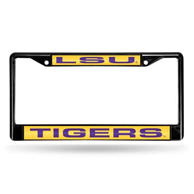 LSU Tigers Inlaid Acrylic Black License Plate Frame