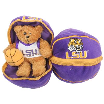 LSU Tigers Stuffed Bear in a Ball - Basketball