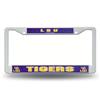 LSU Tigers White Plastic License Plate Frame