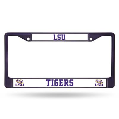 LSU Tigers Team Color Chrome License Plate Frame