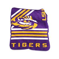 LSU Tigers Raschel Throw Blanket - Stripes