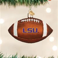 LSU Tigers Glass Christmas Ornament - Football