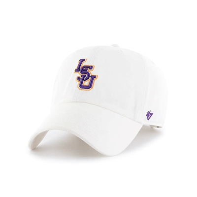 LSU Tigers 47 Brand Clean Up Adjustable Hat - White