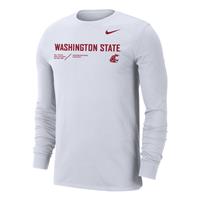 Nike Washington State Cougars Dri-Fit Long Sleeve T-Shirt - White