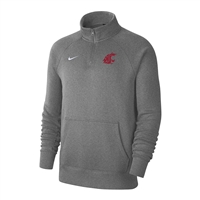 Nike Washington State Cougars Club Fleece 1/4 Zip - Grey