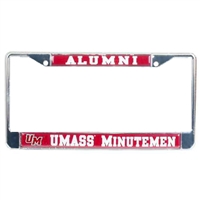 Umass Minutemen Alumni Metal License Plate Frame W/domed Insert