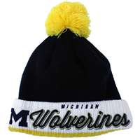 Michigan Wolverines New Era Pom Time Knit Beanie