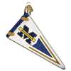 Michigan Wolverines Glass Christmas Ornament - Pennant