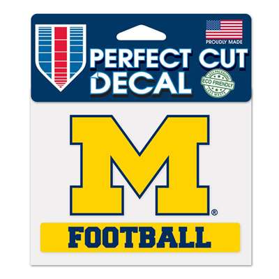 Michigan Wolverines Perfect Cut Football Decal - 4.5" x 5.75"