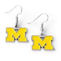 Michigan Wolverines Dangler Earrings -Yellow M