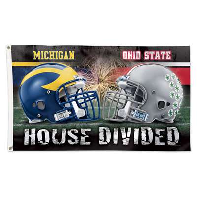 Michigan Wolverines/Ohio State Buckeyes Rivalry A House Divide Deluxe 3' x 5' Flag