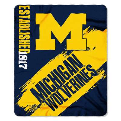 Michigan Wolverines Painted Fleece Throw Blanket