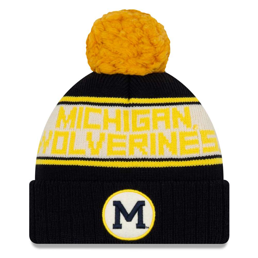 Michigan Wolverines New Era A3 Vintage Knit Beanie