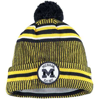 Michigan Wolverines New Era Patch Sport Knit Beanie