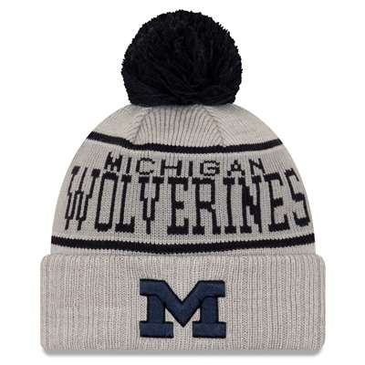 Michigan Wolverines New Era A3 Knit Beanie - Grey