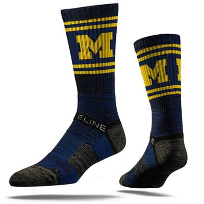 Michigan Wolverines Strideline Premium Crew Sock - Navy