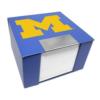Michigan Wolverines Leather Memo Cube Holder