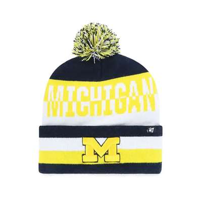Michigan Wolverines 47 Brand Split Text Cuff Knit Beanie
