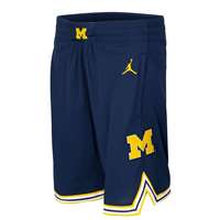Nike Michigan Wolverines Youth Replica Basketball Shorts - Navy