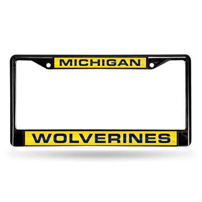 Michigan Wolverines Inlaid Acrylic Black License Plate Frame
