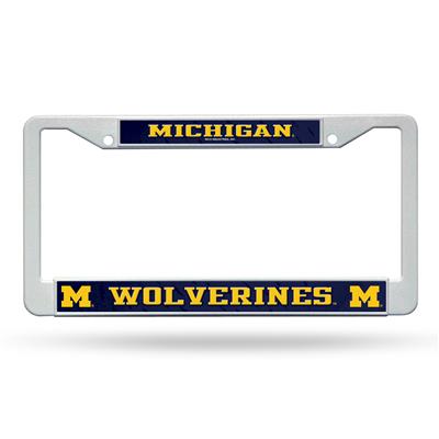 Michigan Wolverines White Plastic License Plate Frame