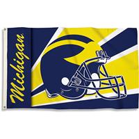 Michigan Wolverines 3' x 5' Flag - Helmet