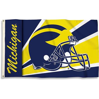 Michigan Wolverines 3' x 5' Flag - Helmet