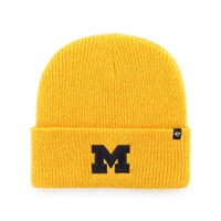 Michigan Wolverines 47 Brand Brain Freeze Cuff Knit Beanie - Yellow