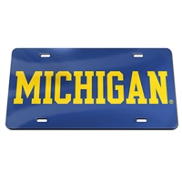 Michigan Wolverines Mirrored Acrylic License Plate