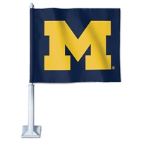 Michigan Wolverines Car Flag - Navy