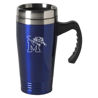 Memphis Tigers Engraved 16oz Stainless Steel Travel Mug - Blue
