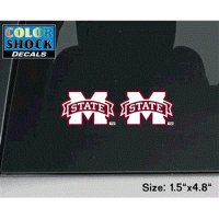 Mississippi State Bulldogs Decal - Small M State Logo - 2 Decals