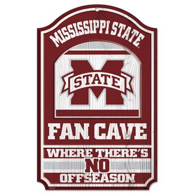 Mississippi State Bulldogs Fan Cave Wood Sign