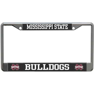 Mississippi State Bulldogs Metal License Plate Frame - Carbon Fiber