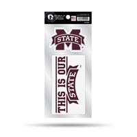 Mississippi State Bulldogs Double Up Die Cut Decal Set