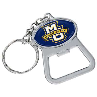 Marquette Golden Eagles Metal Key Chain And Bottle Opener W/domed Insert