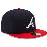 Atlanta Braves New Era 5950 Fitted Hat - Home - Navy/Red