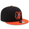 Baltimore Orioles New Era 5950 Fitted Hat - Road - Black/Orange