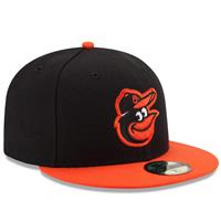 Baltimore Orioles New Era 5950 Fitted Hat - Road - Black/Orange